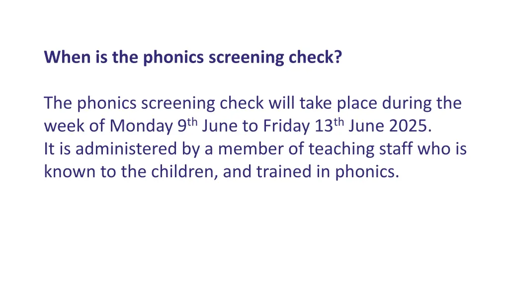 when is the phonics screening check
