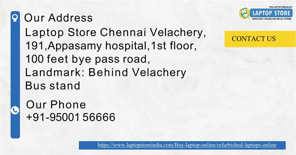 our address laptop store chennai velachery