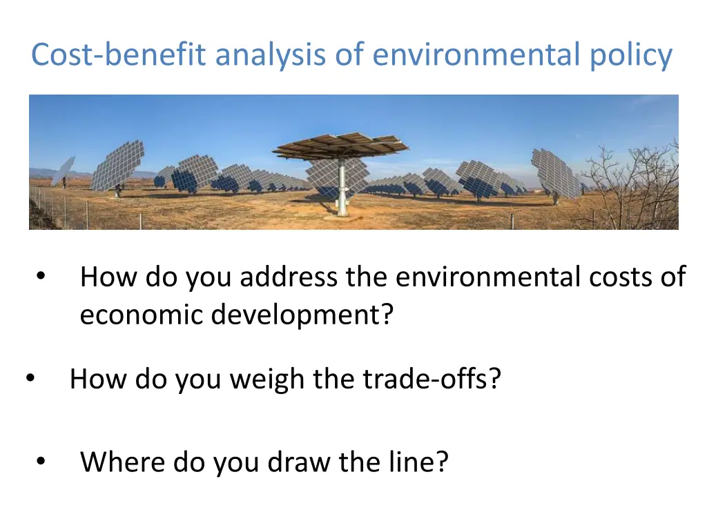 cost benefit analysis of environmental policy