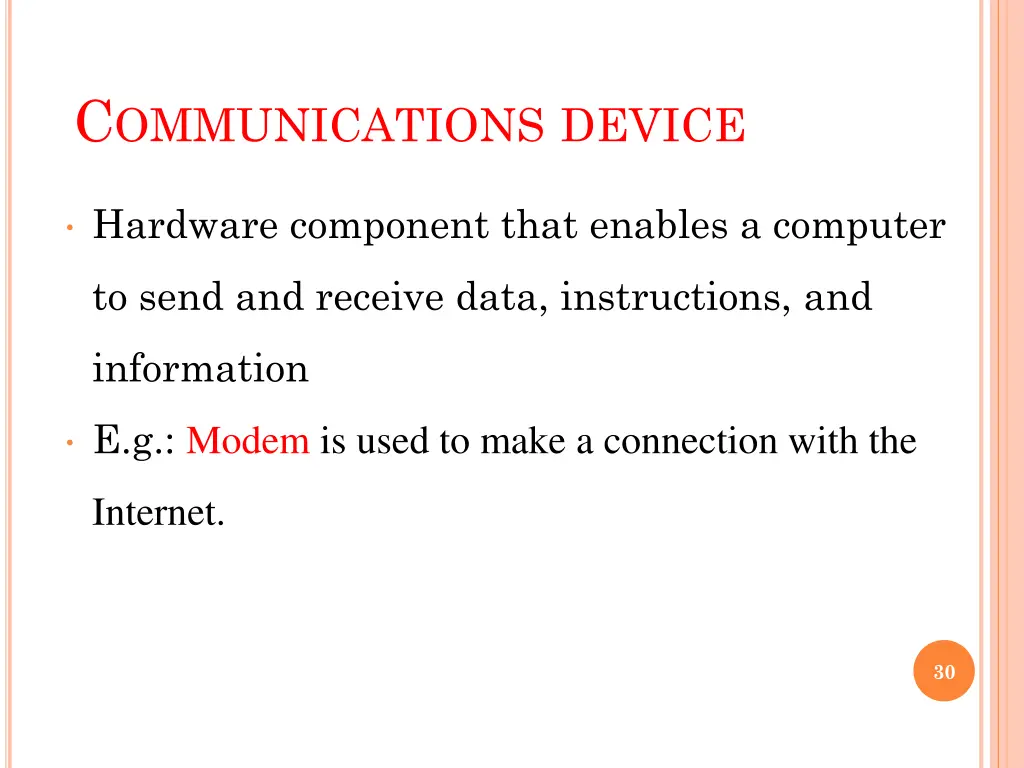 c ommunications device