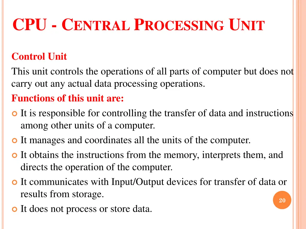 cpu c entral p rocessing u nit 1
