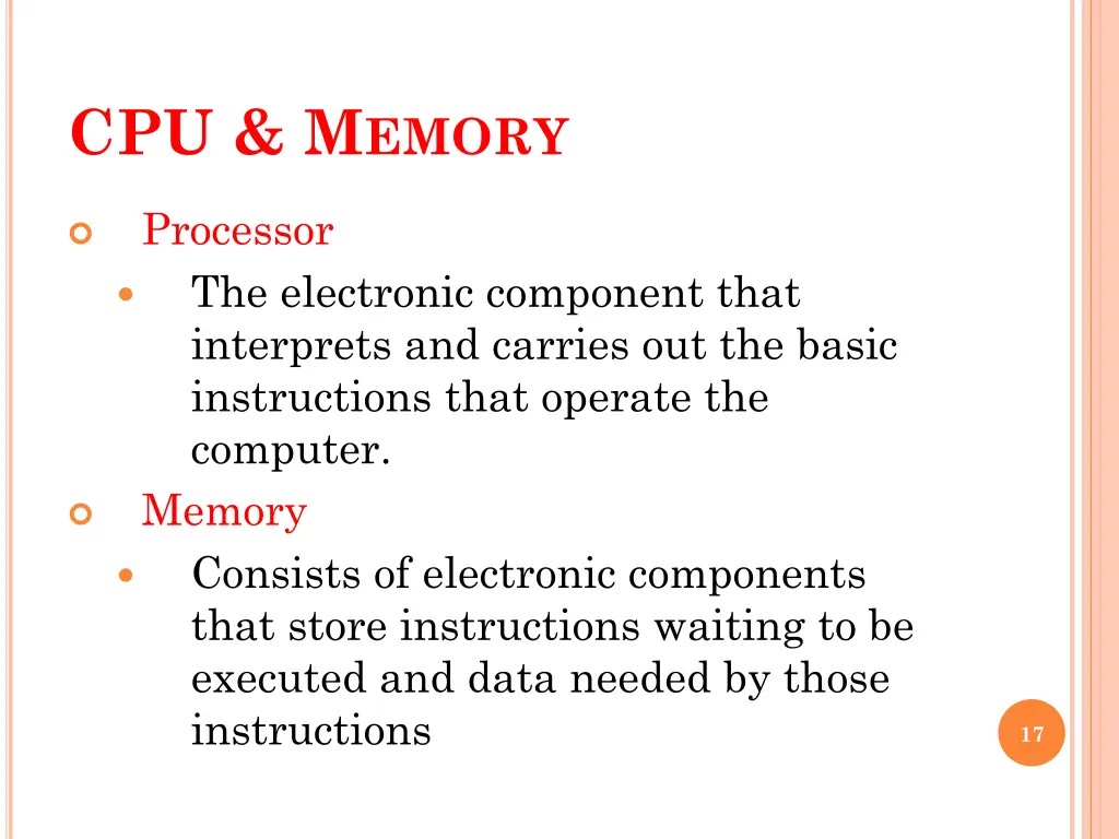 cpu m emory