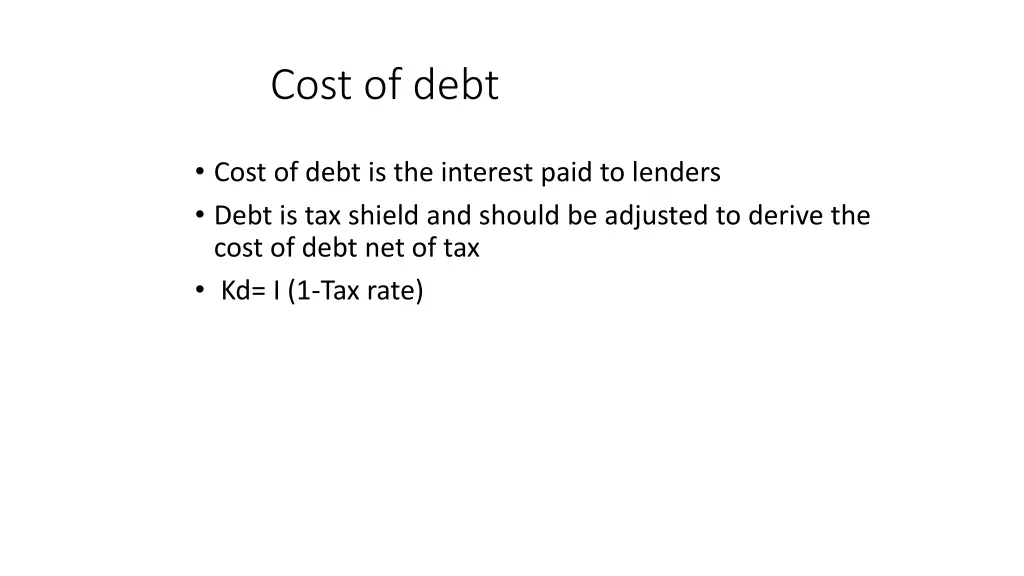 cost of debt