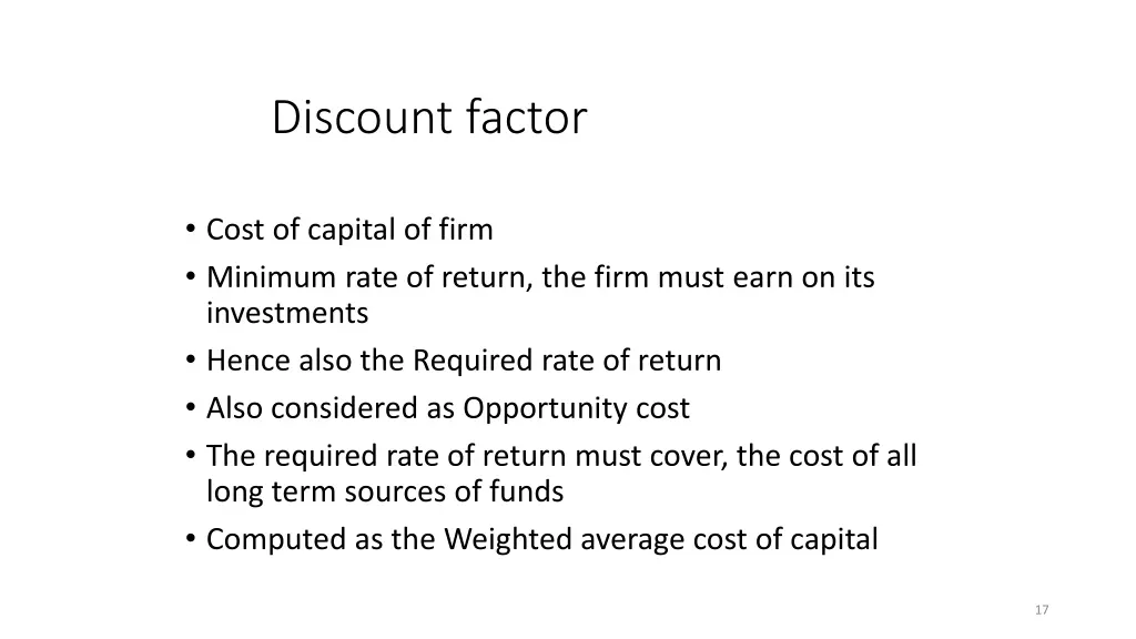 discount factor