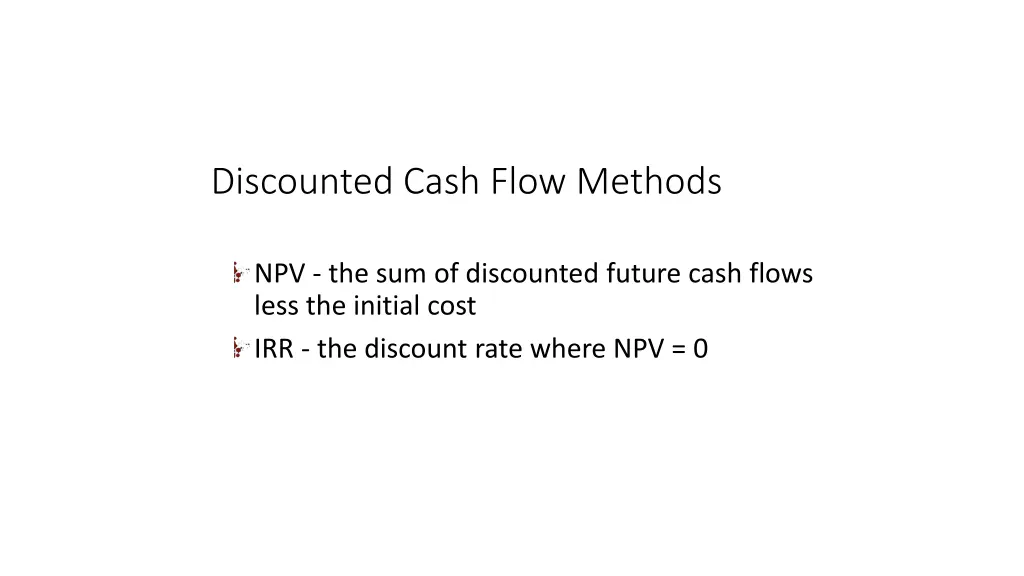 discounted cash flow methods