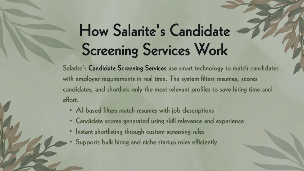 how salarite s candidate screening services work