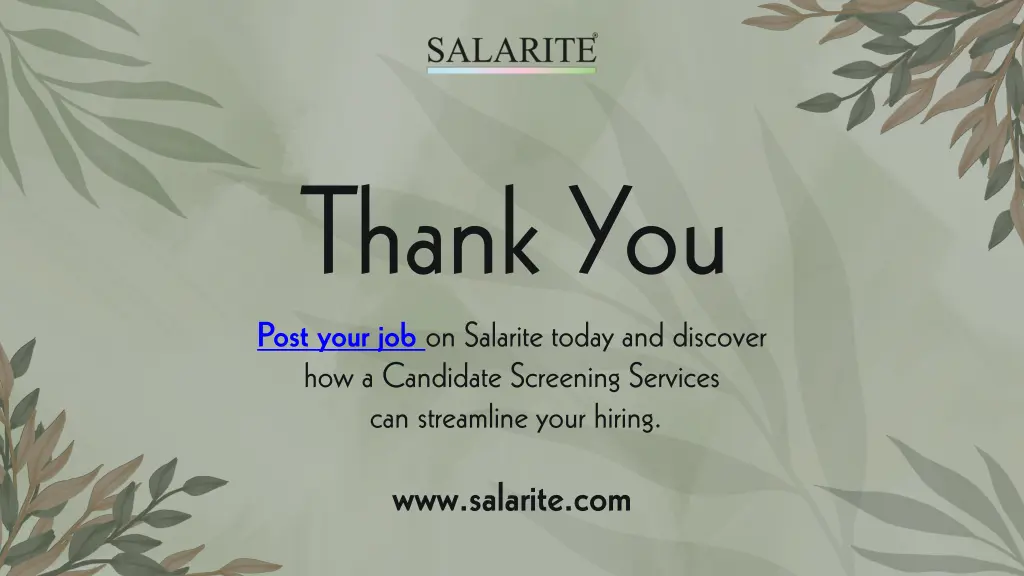 thank you post your job on salarite today