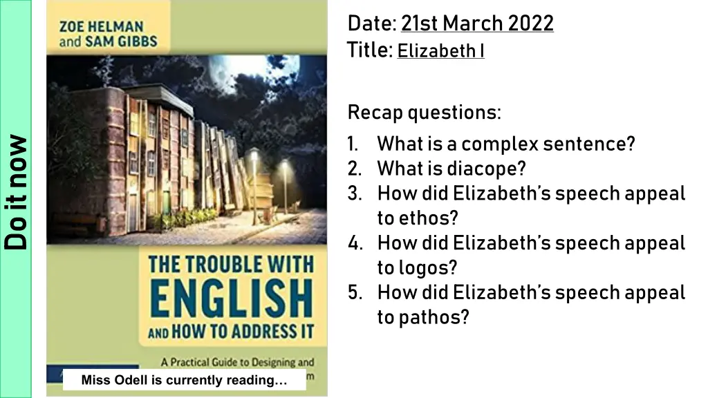 date 21st march 2022 title elizabeth i