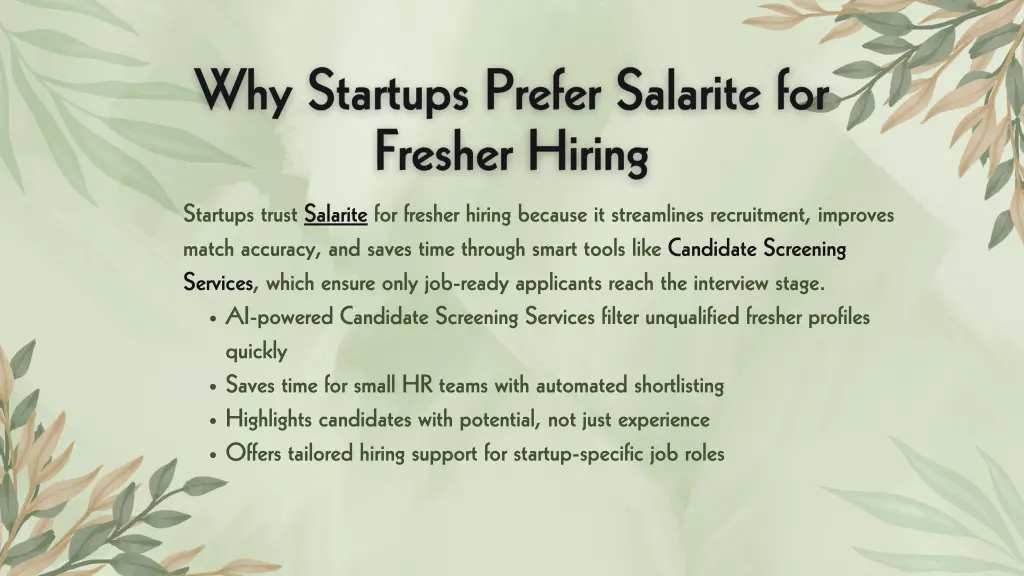 startups trust salarite for fresher hiring