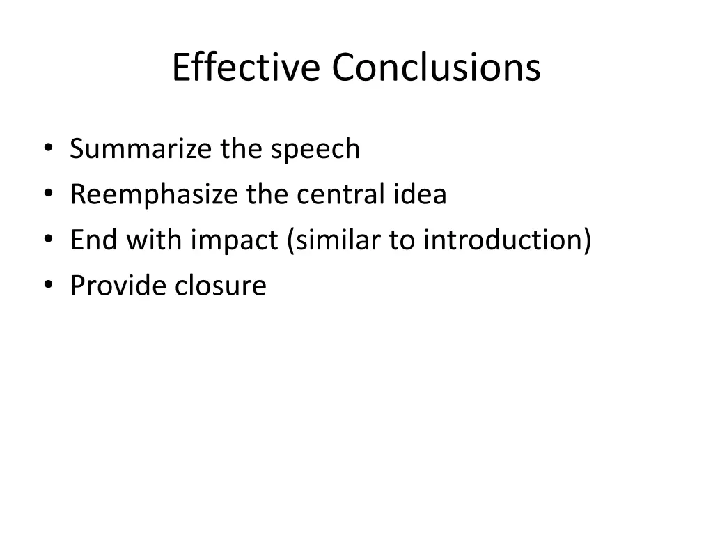 effective conclusions