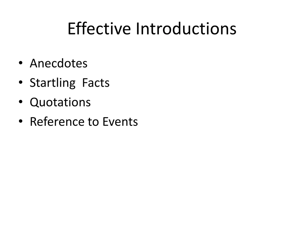 effective introductions