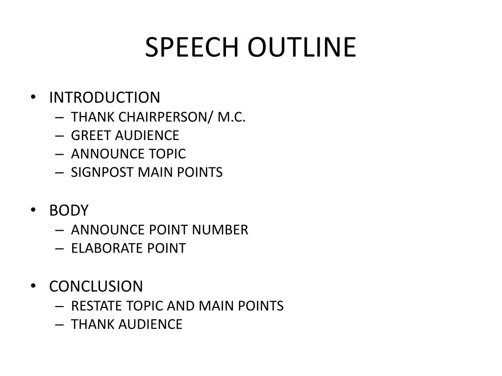 speech outline