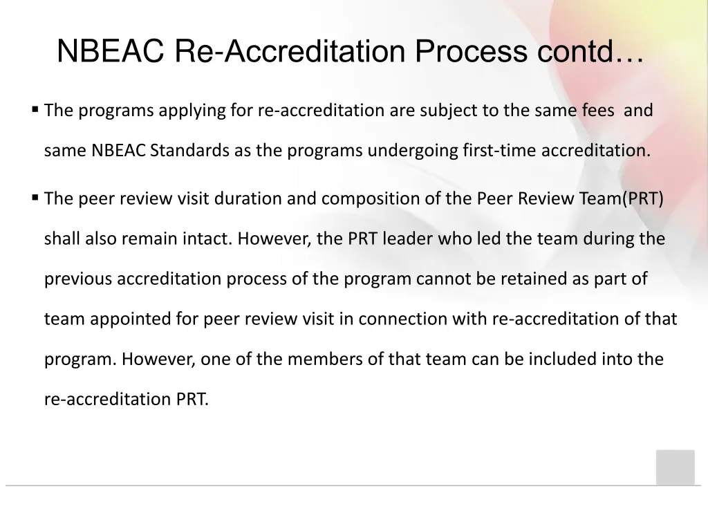 nbeac re accreditation process contd 2