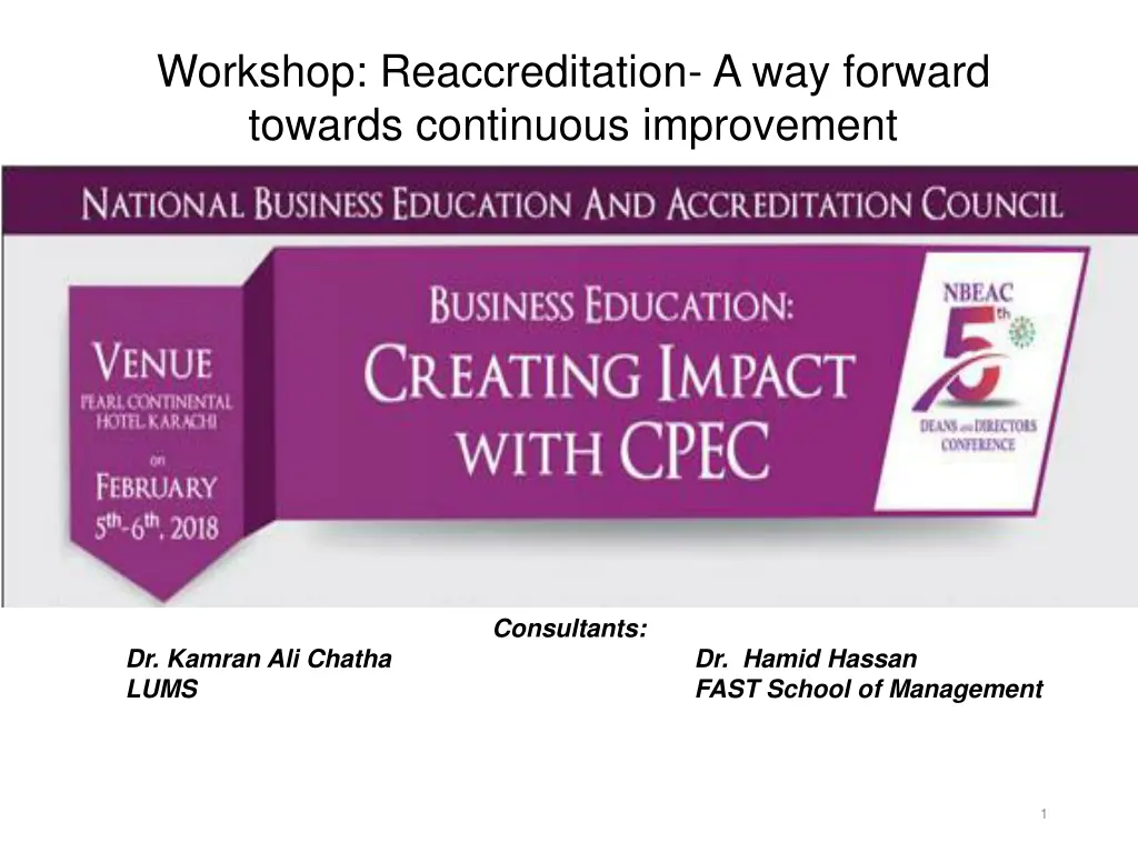 workshop reaccreditation a way forward towards