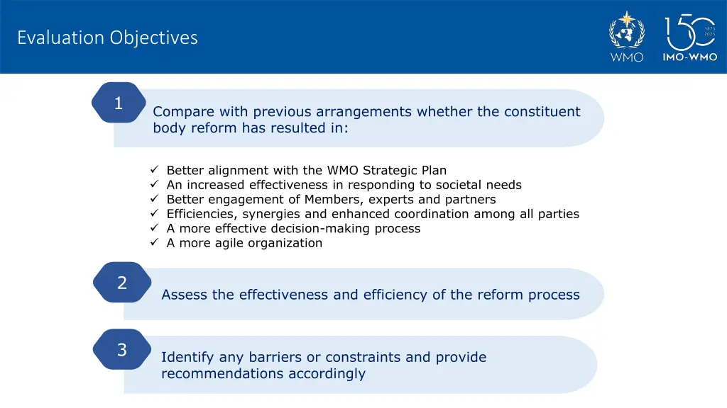 evaluation objectives