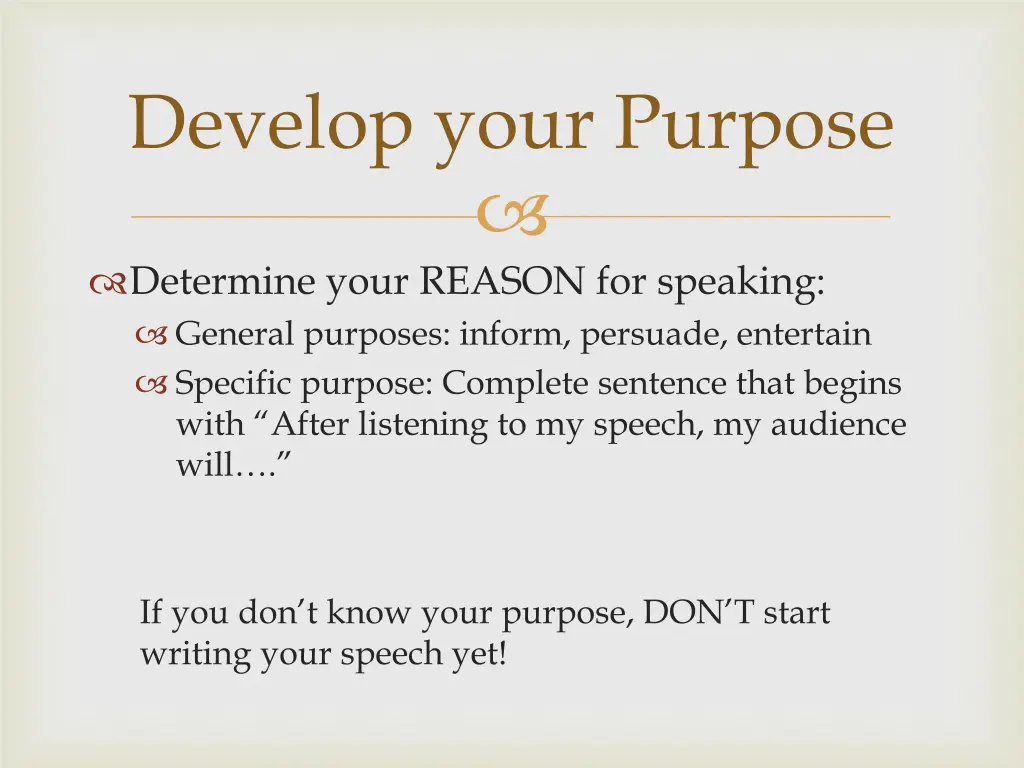 develop your purpose