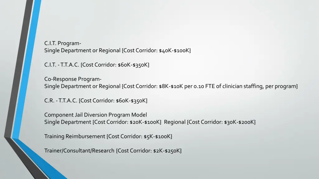 c i t program singledepartment or regional
