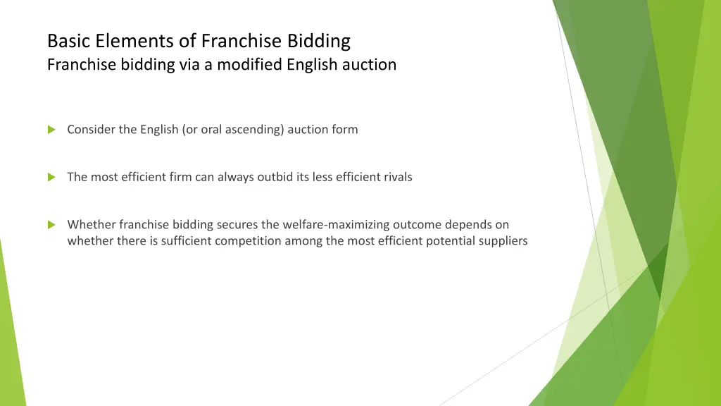 basic elements of franchise bidding franchise