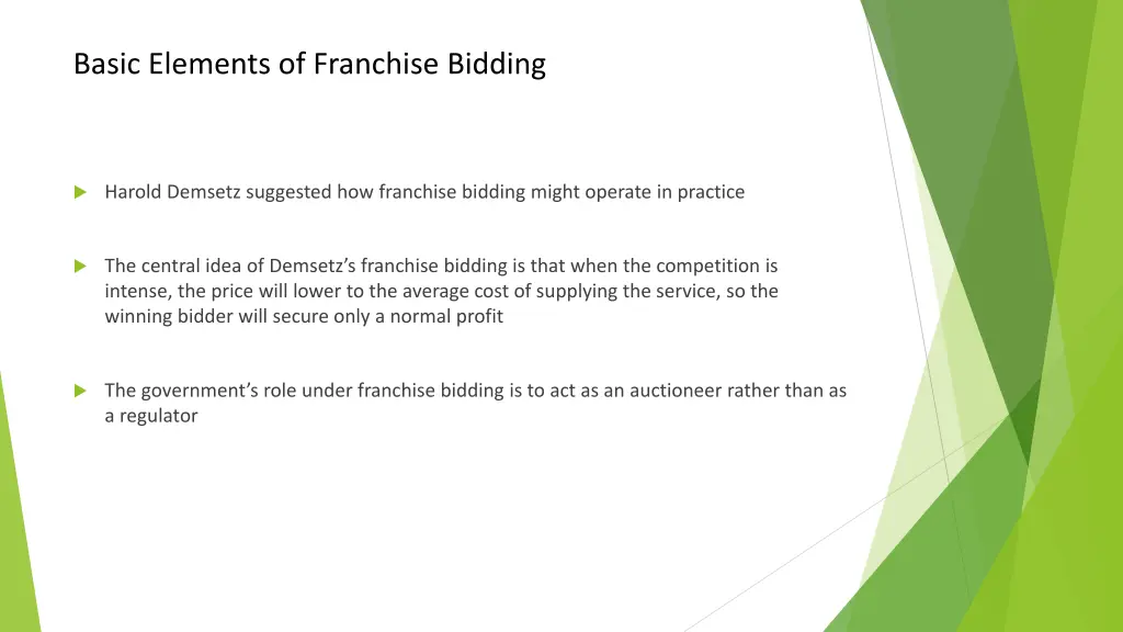 basic elements of franchise bidding