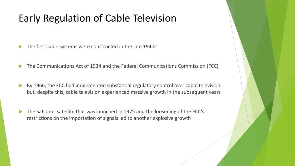 early regulation of cable television