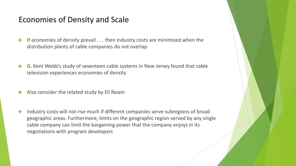 economies of density and scale