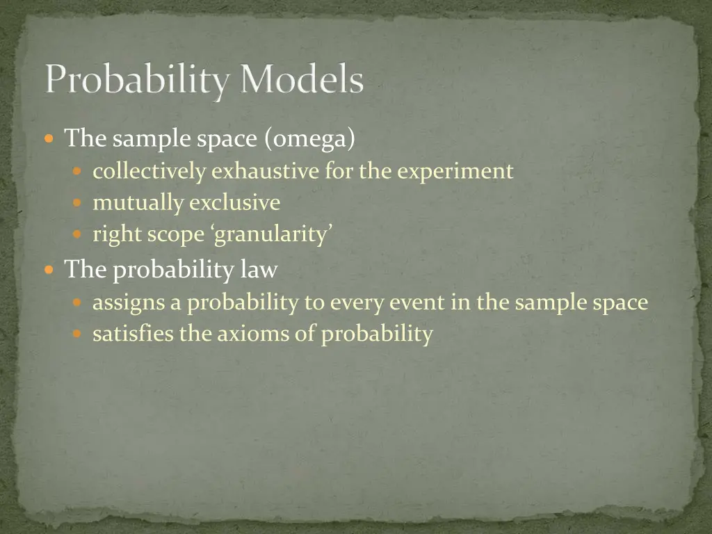 probability models