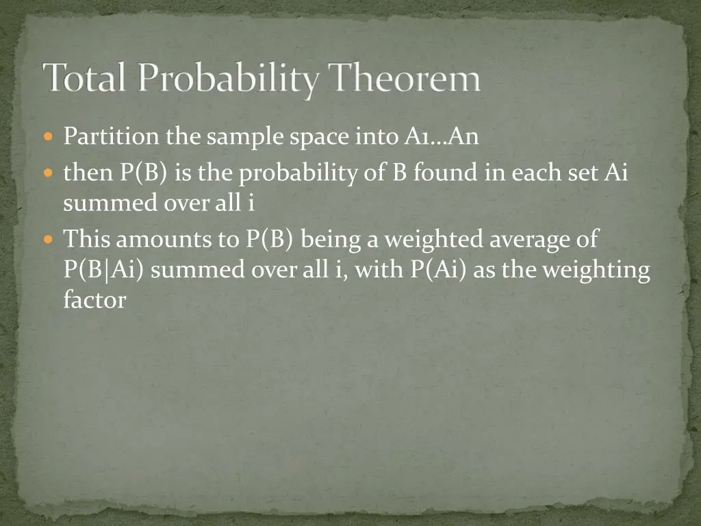 total probability theorem