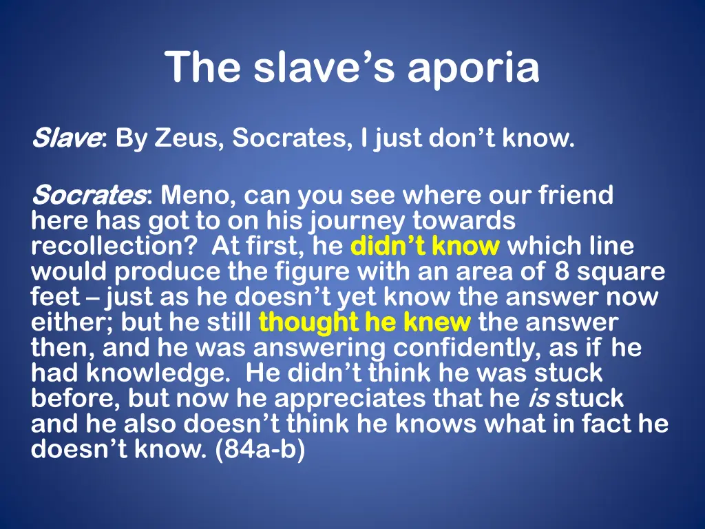 the slave s aporia