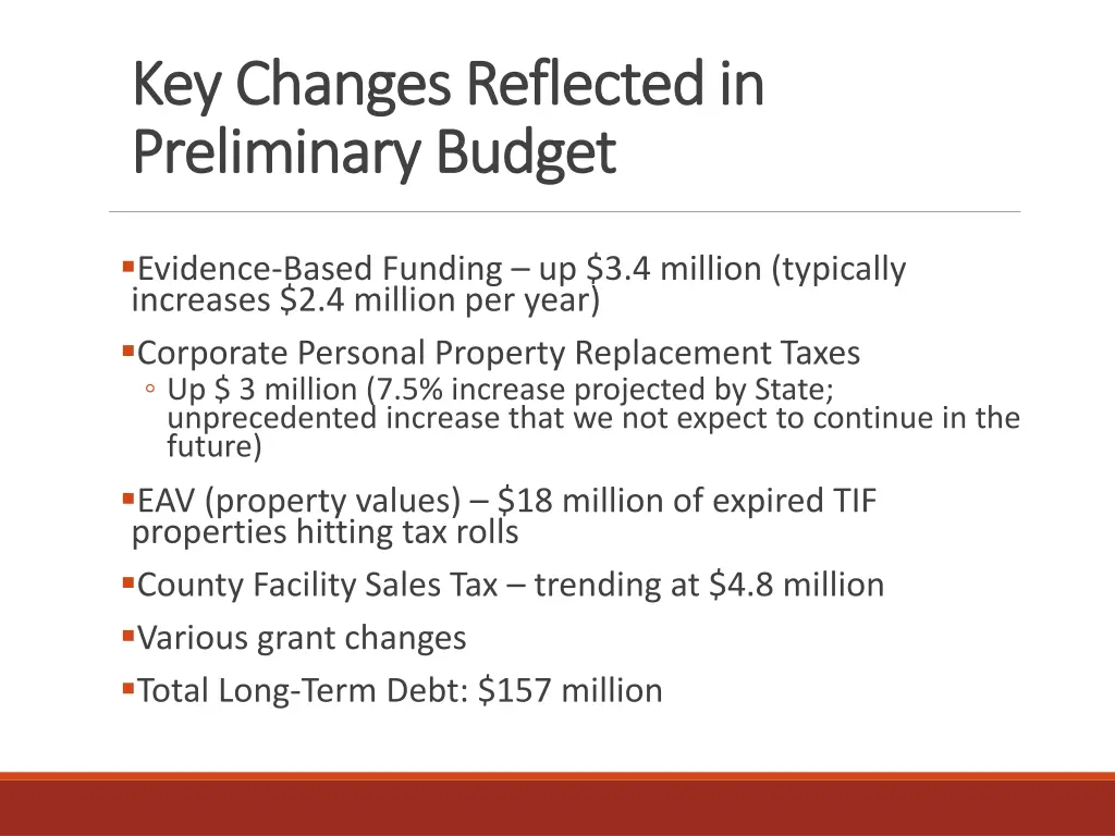 key changes reflected in key changes reflected
