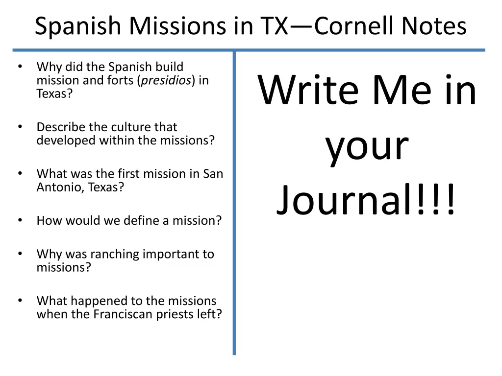 spanish missions in tx cornell notes