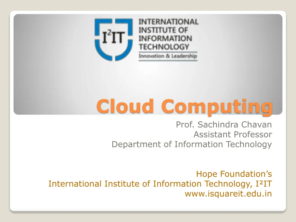 cloud computing prof sachindra chavan