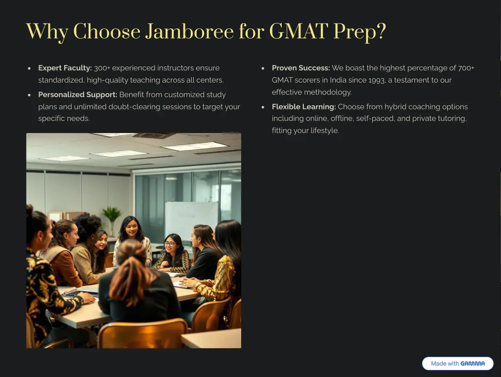 why choose jamboree for gmat prep
