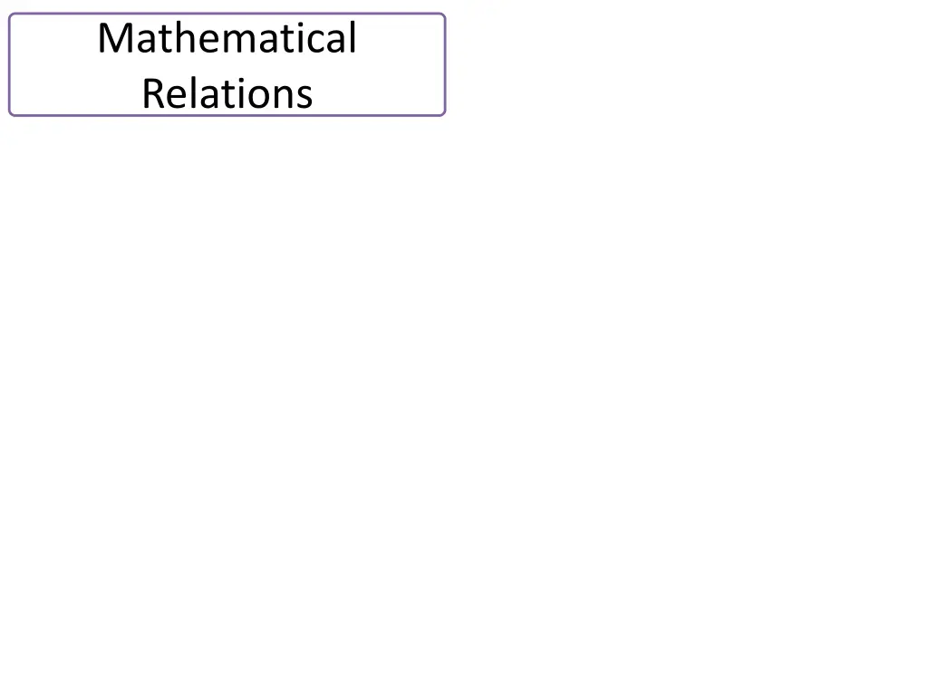 mathematical relations