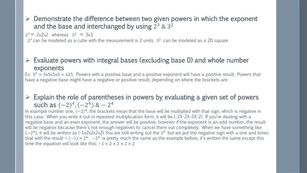 demonstrate the difference between two given