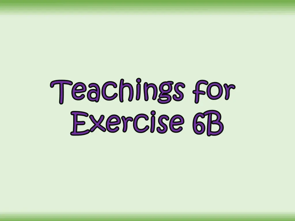 teachings for teachings for exercise 6b exercise