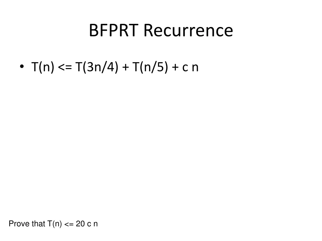 bfprt recurrence