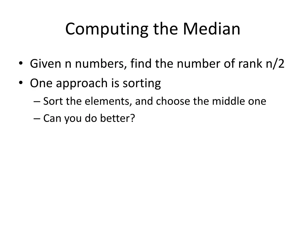 computing the median