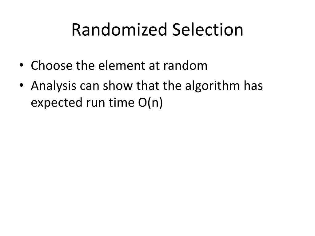randomized selection
