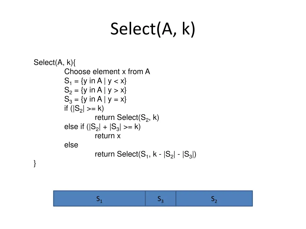 select a k