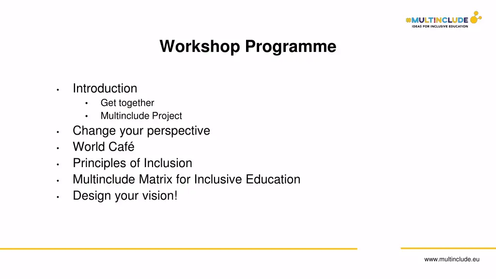 workshop programme