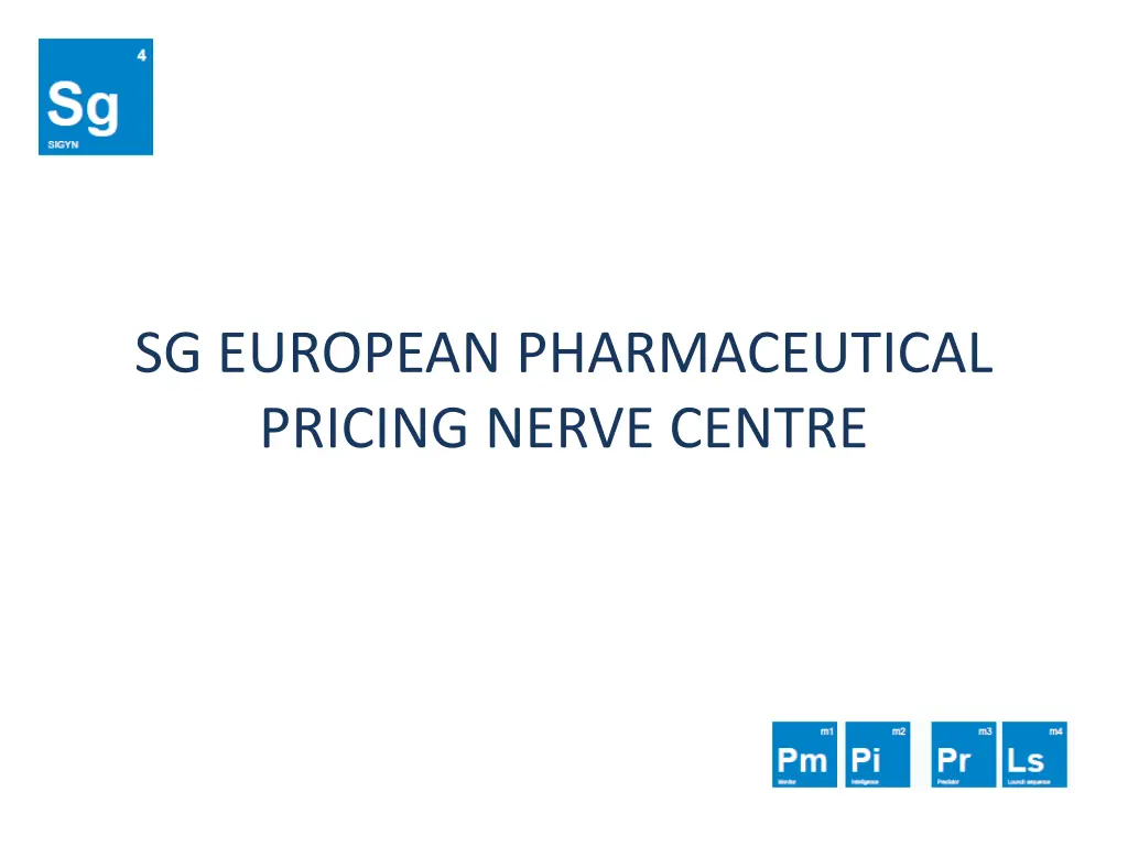 sg european pharmaceutical pricing nerve centre