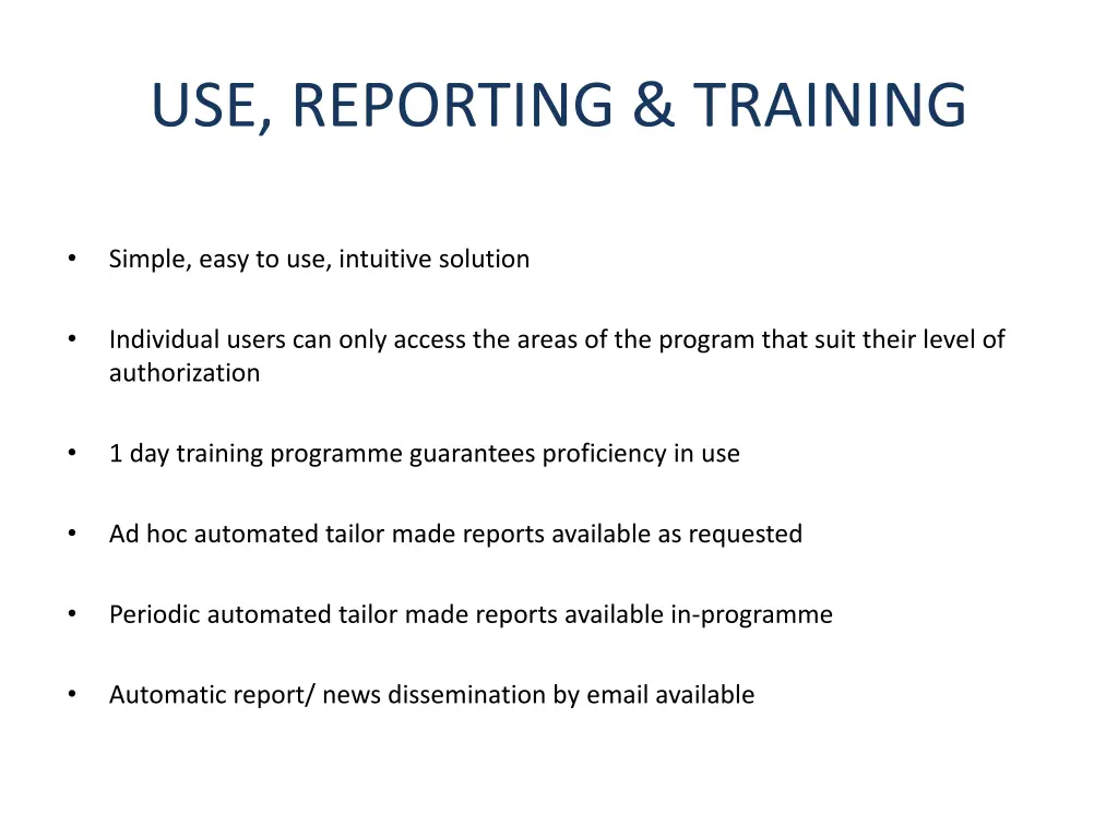 use reporting training