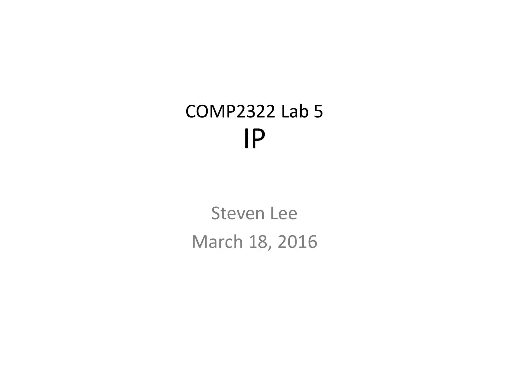 comp2322 lab 5 ip