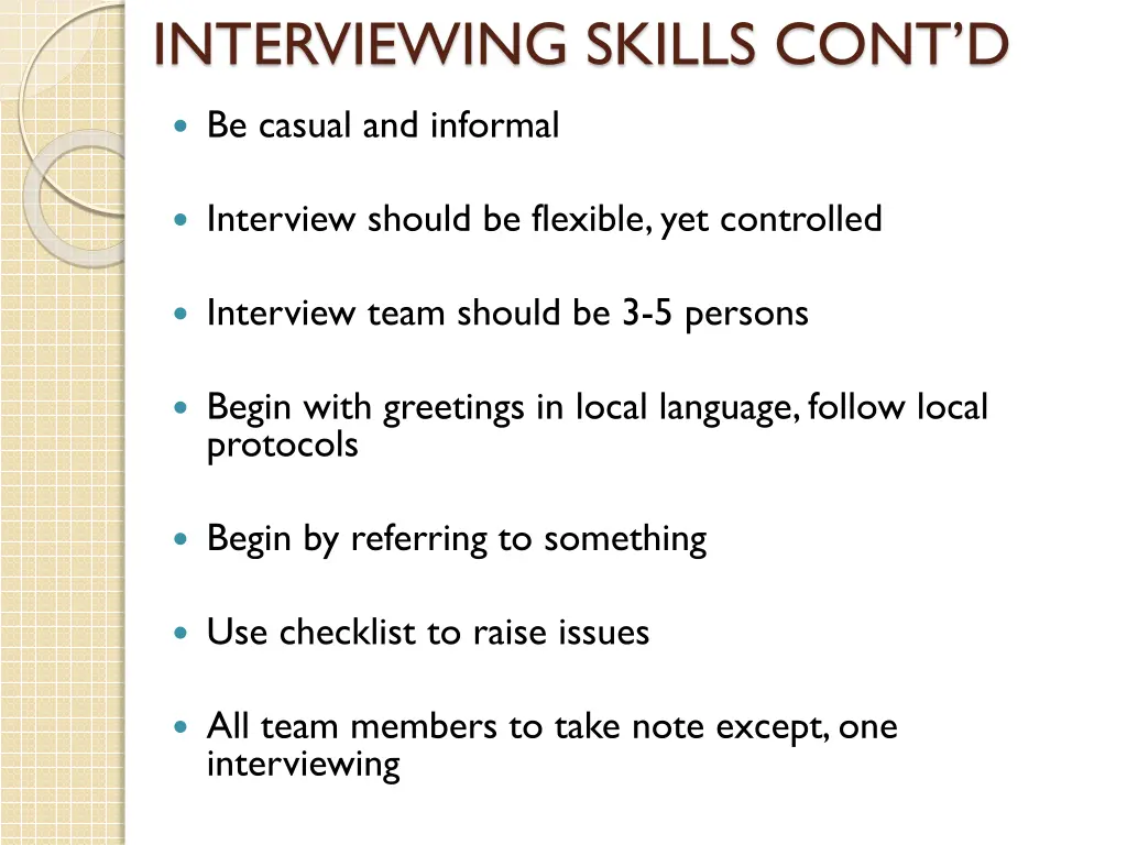 interviewing skills cont d 1