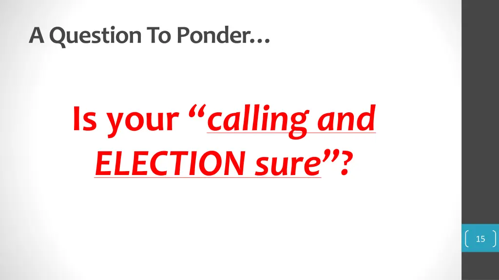 a question to ponder