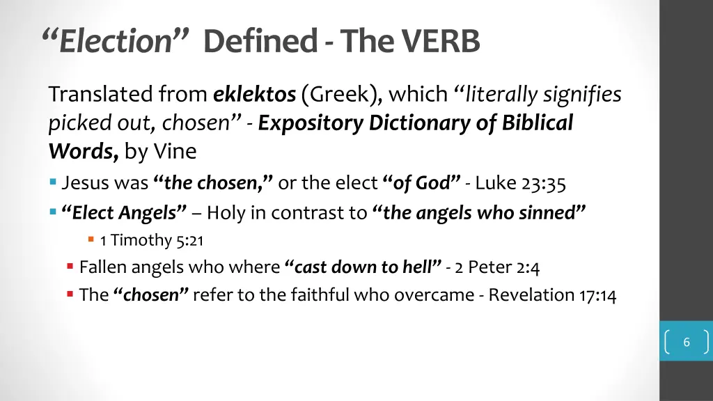 election defined the verb