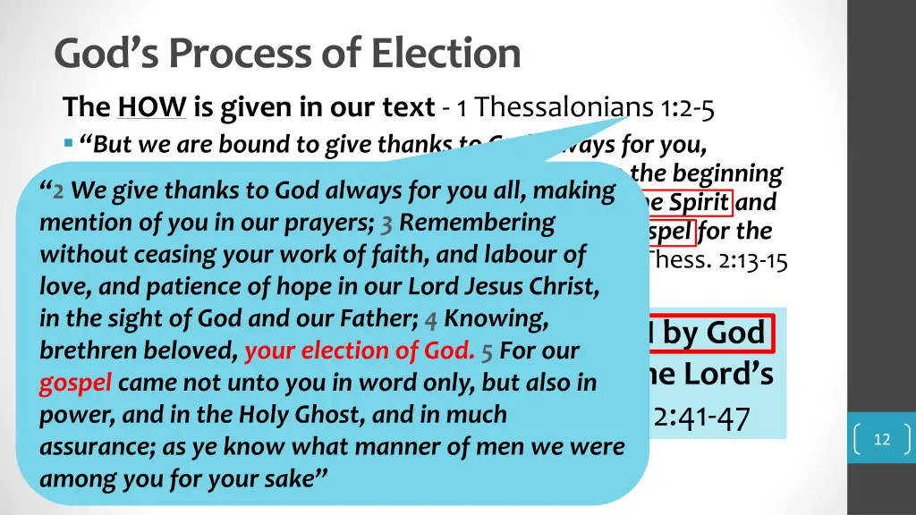 god s process of election the how is given