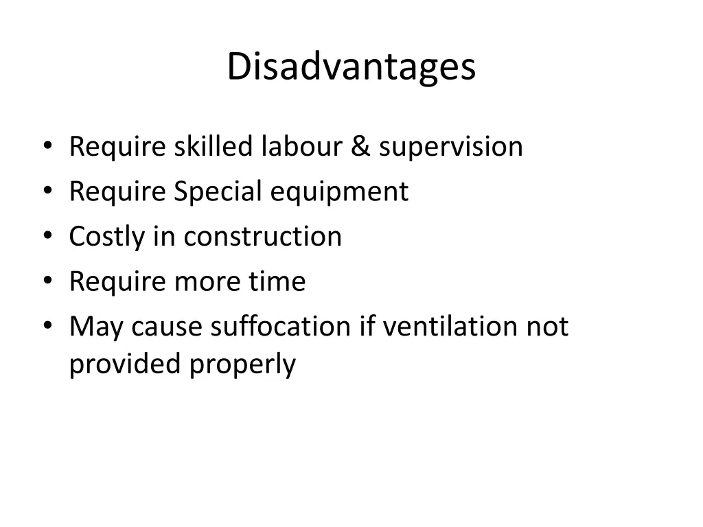 disadvantages