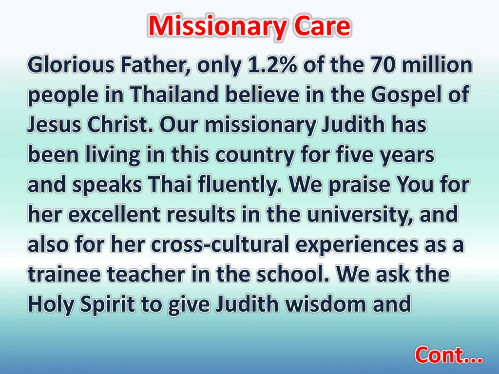 missionary care