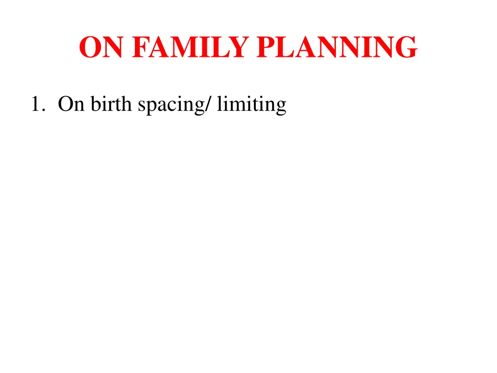 on family planning